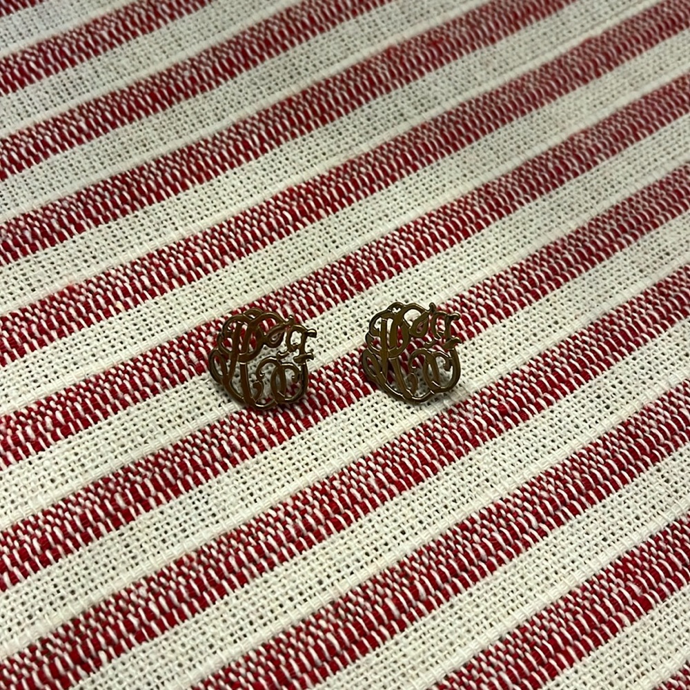 12Kt Plated Initial Gold Earrings